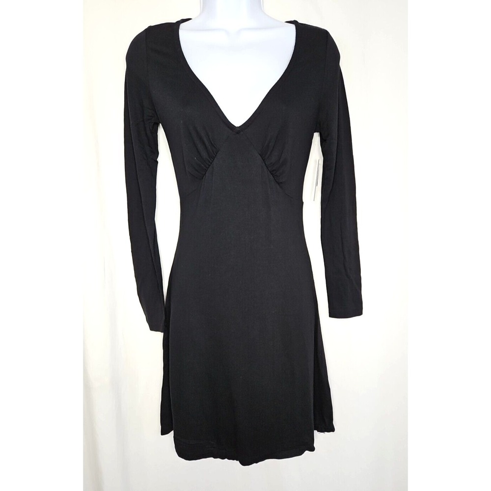 Nordstrom BP Juniors Black V Neck Pullover Mini Dress Size Small NWT